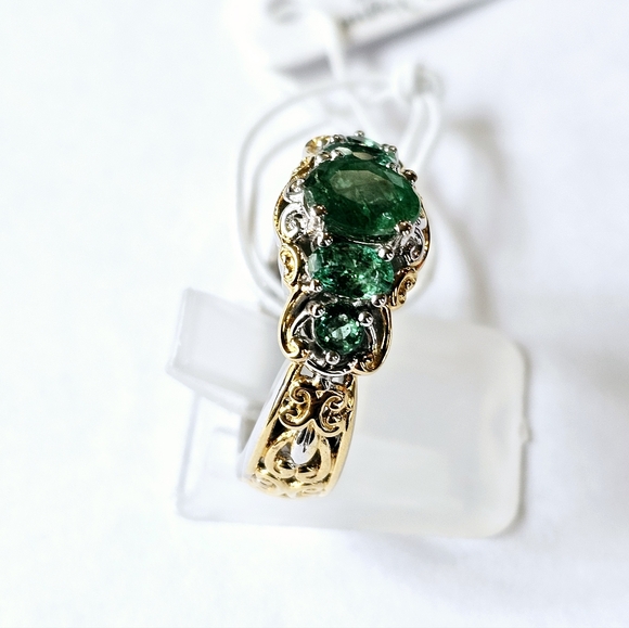 Limited Edition Untreated Genuine Emerald Ring Size 7 in 18k/925/Palladium 💚 - Picture 4 of 10